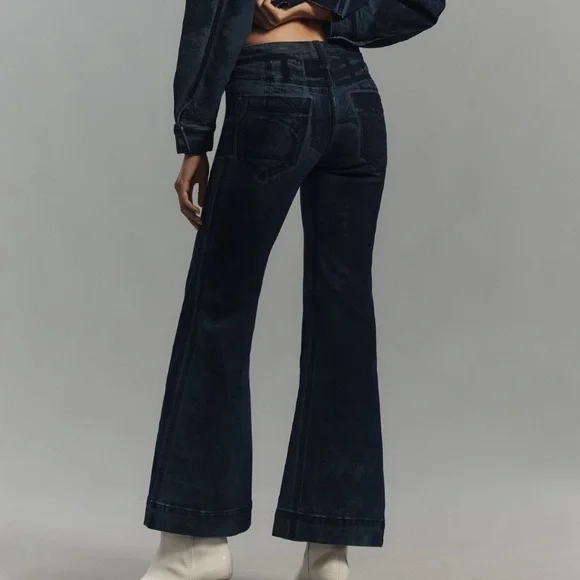 Dark Blue Flared Jeans Pilcro - Picture 4 of 11